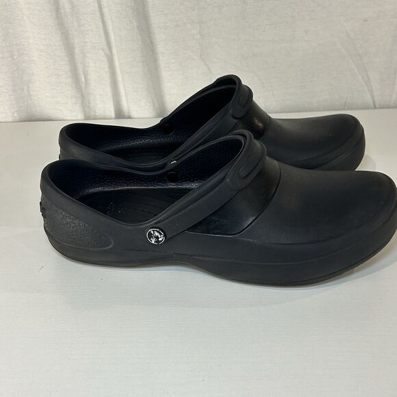 Crocs Mercy Work Clog Shoe Womens 11 Black Comfort Slip On Kitchen Nurse Medical - Picture 1 of 8